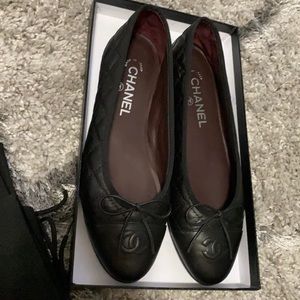 Chanel classic ballet flats - calfskin leather 38